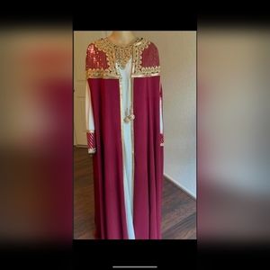 Kaftan Red/White , 2 pieces